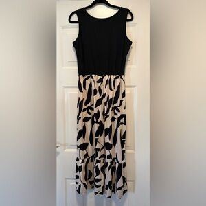 Black & Cream Printed Maxi Dress